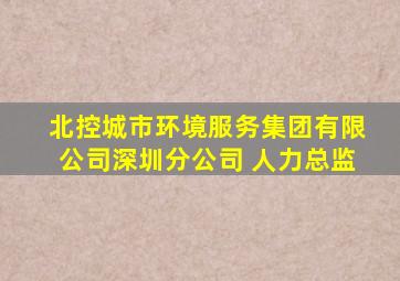 北控城市环境服务集团有限公司深圳分公司 人力总监